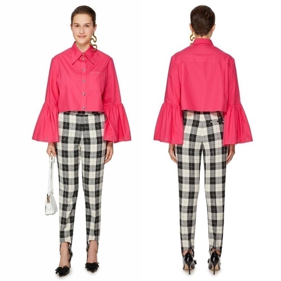 Baum Und Pferdgarten Naleen Tailored Trousers in Ivory & Black Check - Picture 1 of 14